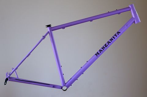 Purple hardtail for bikepacking